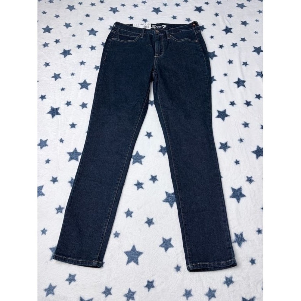 Seven7 Womens Size 6 High Rise Skinny Jeans Dark Wash Denim NWT - Picture 2 of 8